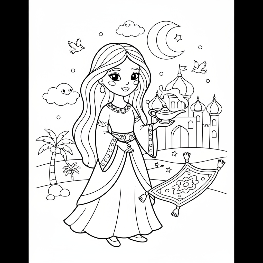Coloriage coloriage à imprimer jasmine 2