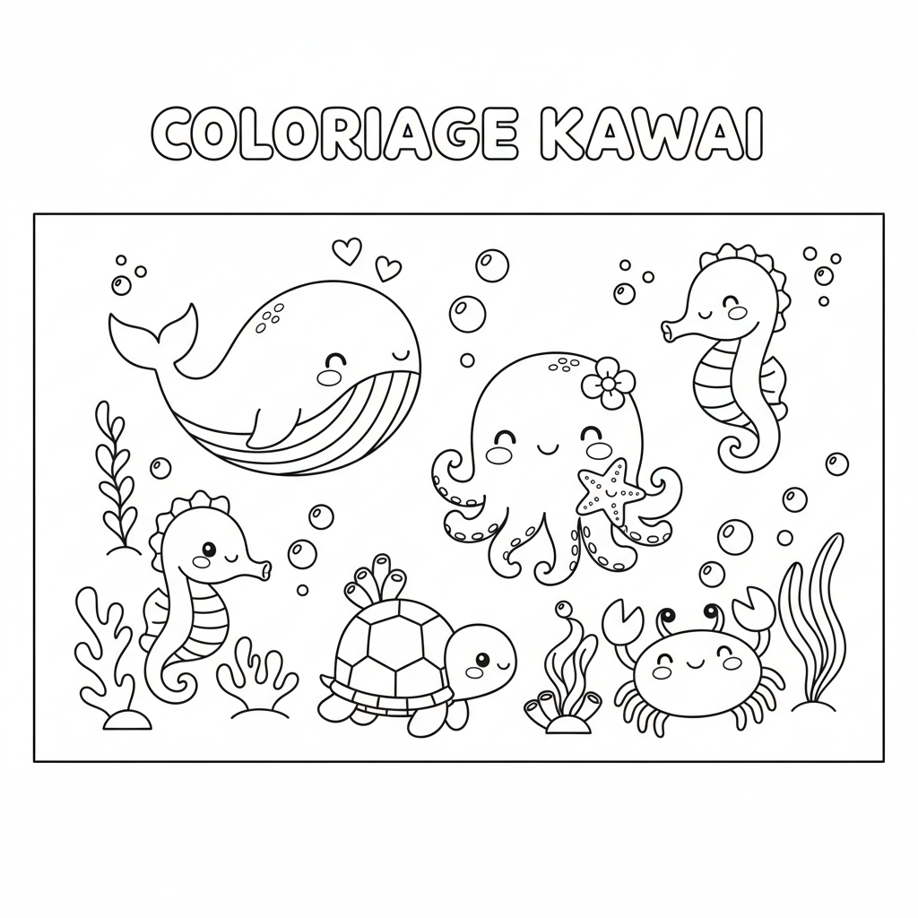 Coloriage A Imprimer Kawai Gratuit pour Enfants