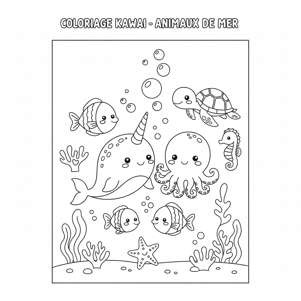 Coloriage coloriage a imprimer kawai 2