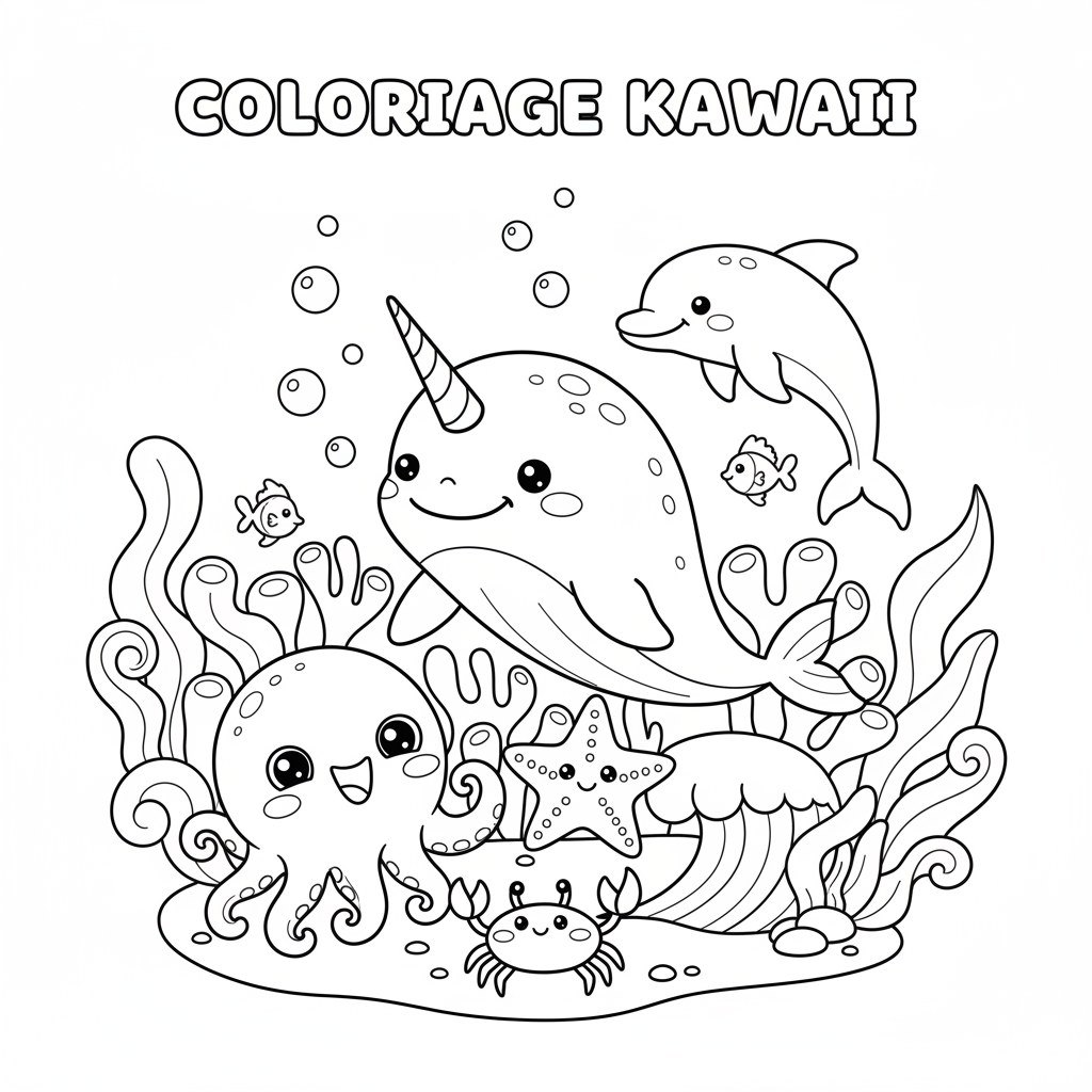 Coloriage coloriage à imprimer kawaii 3