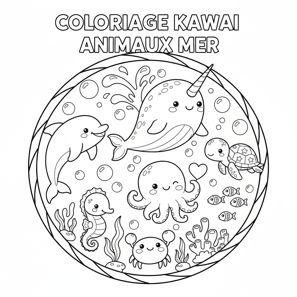 Coloriage coloriage à imprimer kawaii animaux 5