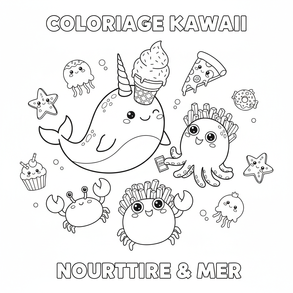Coloriage coloriage a imprimer kawaii nourriture 2