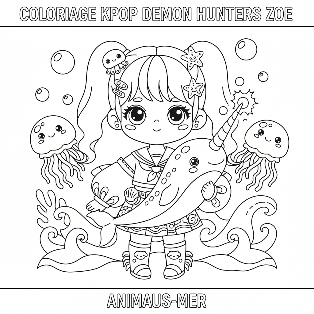 Coloriage coloriage à imprimer kpop demon hunters zoe 4