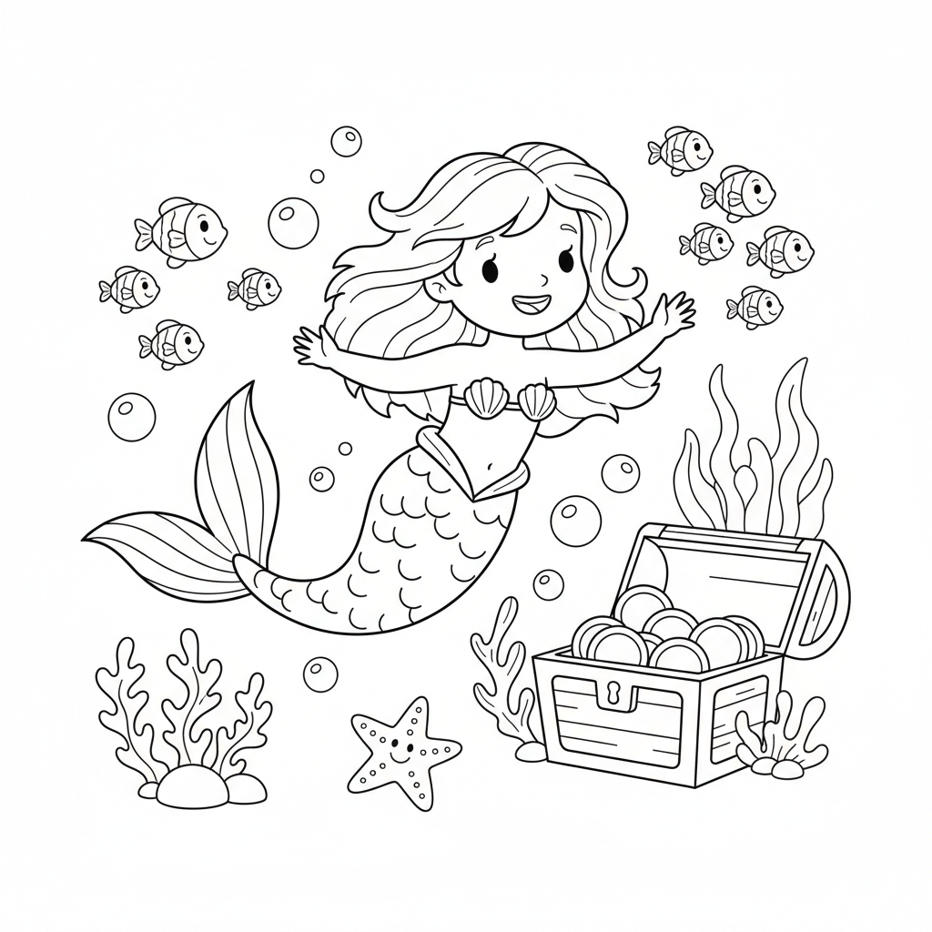 Coloriage coloriage à imprimer la petite sirène 5