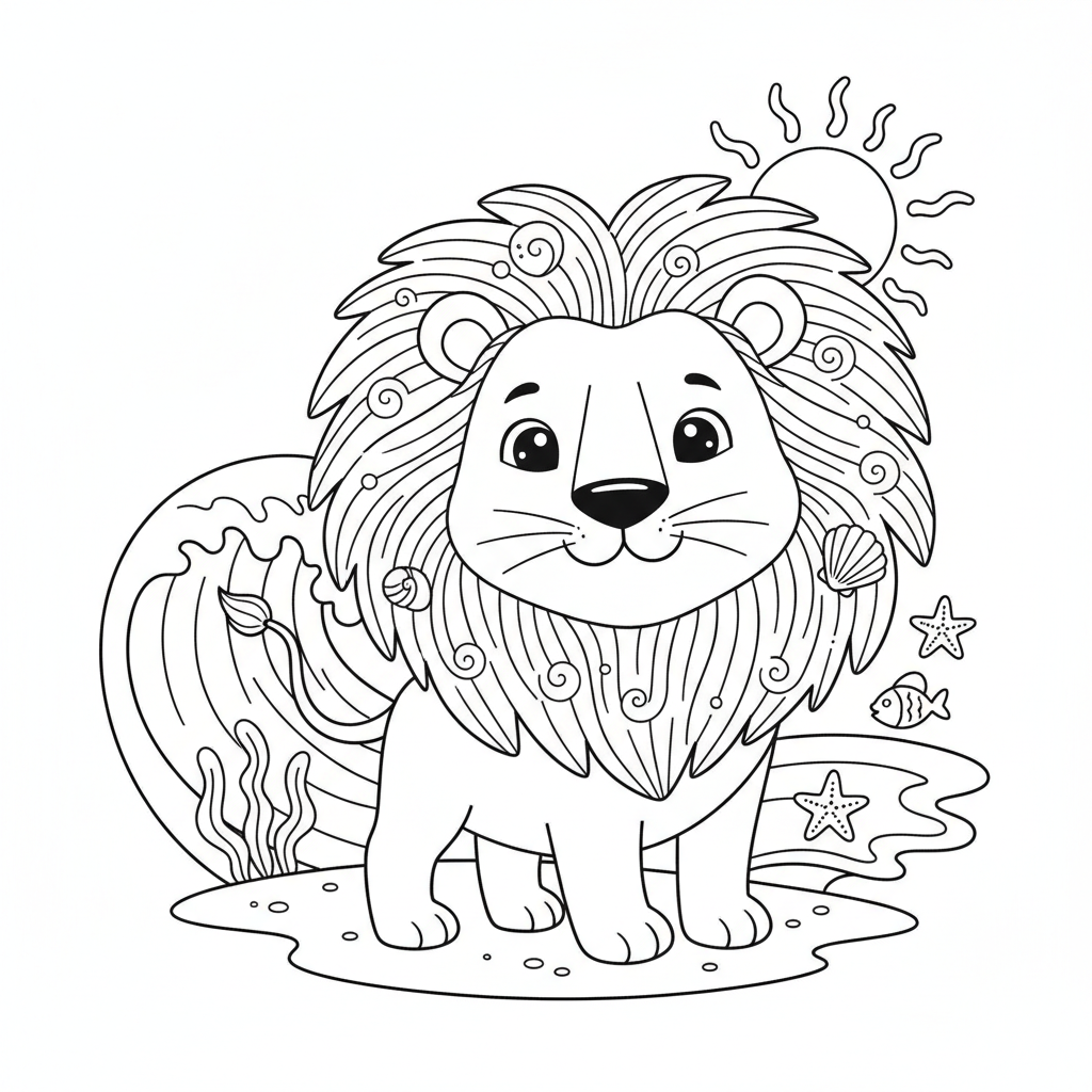 Coloriage coloriage à imprimer lion 2