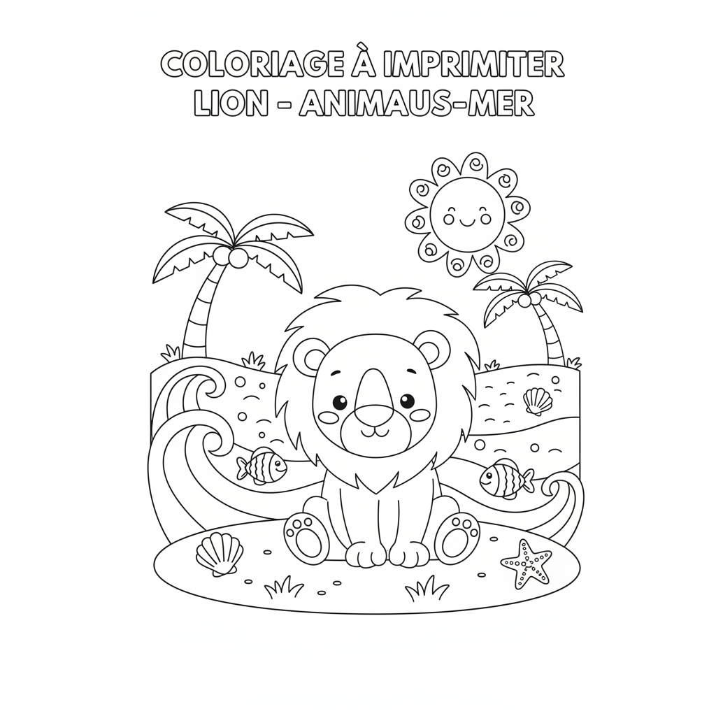 Coloriage coloriage à imprimer lion 3