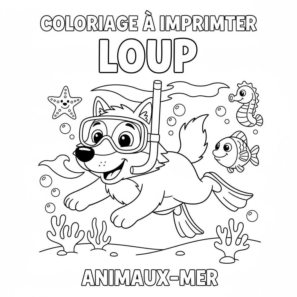 Coloriage coloriage à imprimer loup 1