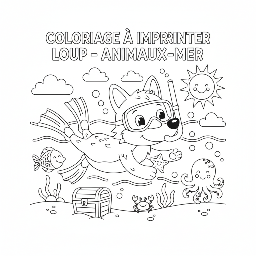 Coloriage coloriage à imprimer loup 2