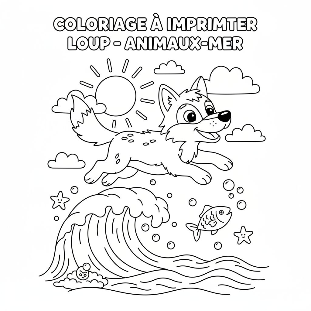 Coloriage coloriage à imprimer loup 5