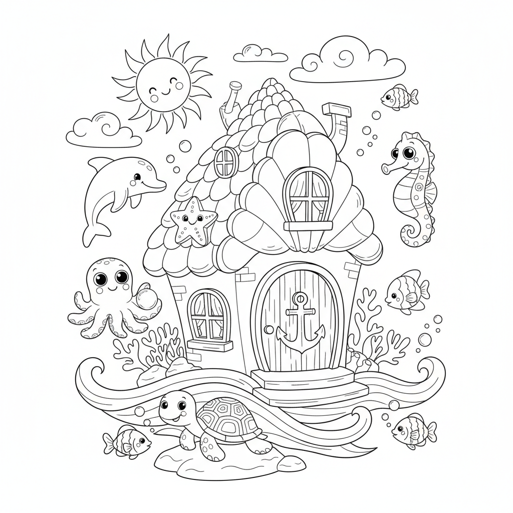 Coloriage coloriage a imprimer maison 4