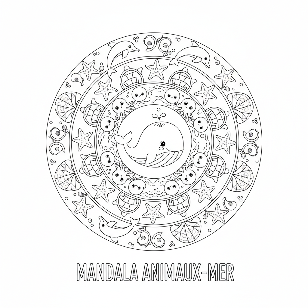 Coloriage coloriage à imprimer mandala animaux 2