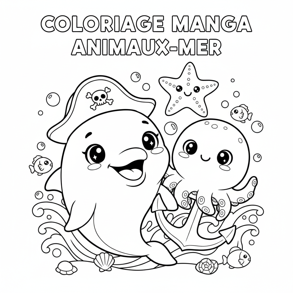 Coloriage coloriage à imprimer manga 4