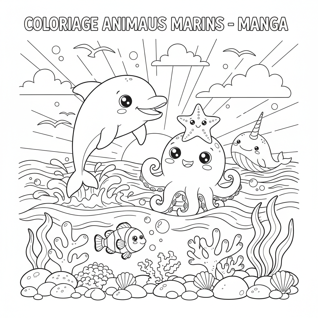 Coloriage coloriage a imprimer manga 3