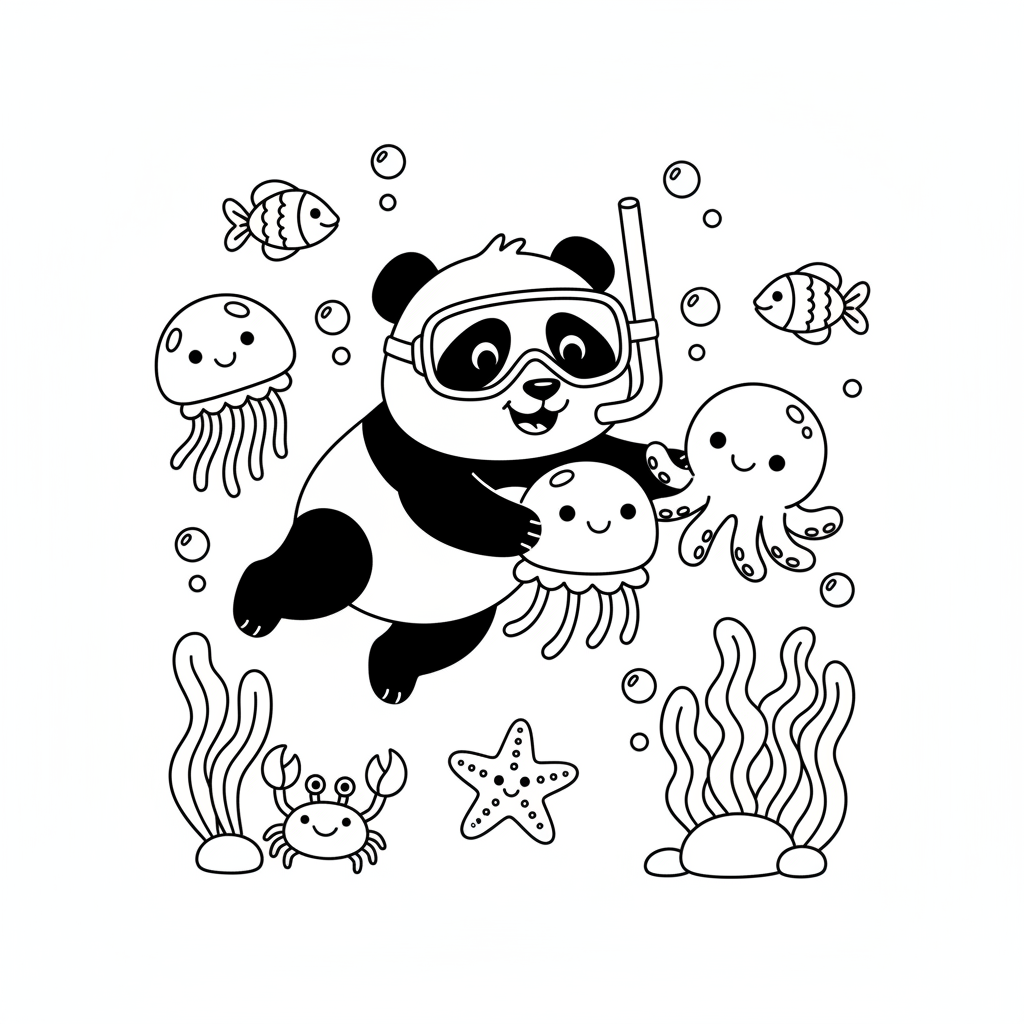 Coloriage coloriage à imprimer panda 5