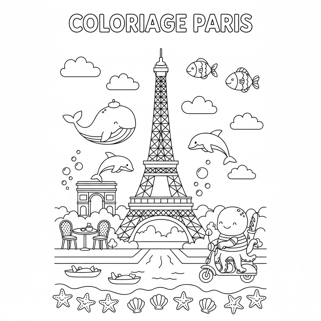 Coloriage Coloriage À Imprimer Paris Gratuit à Imprimer
