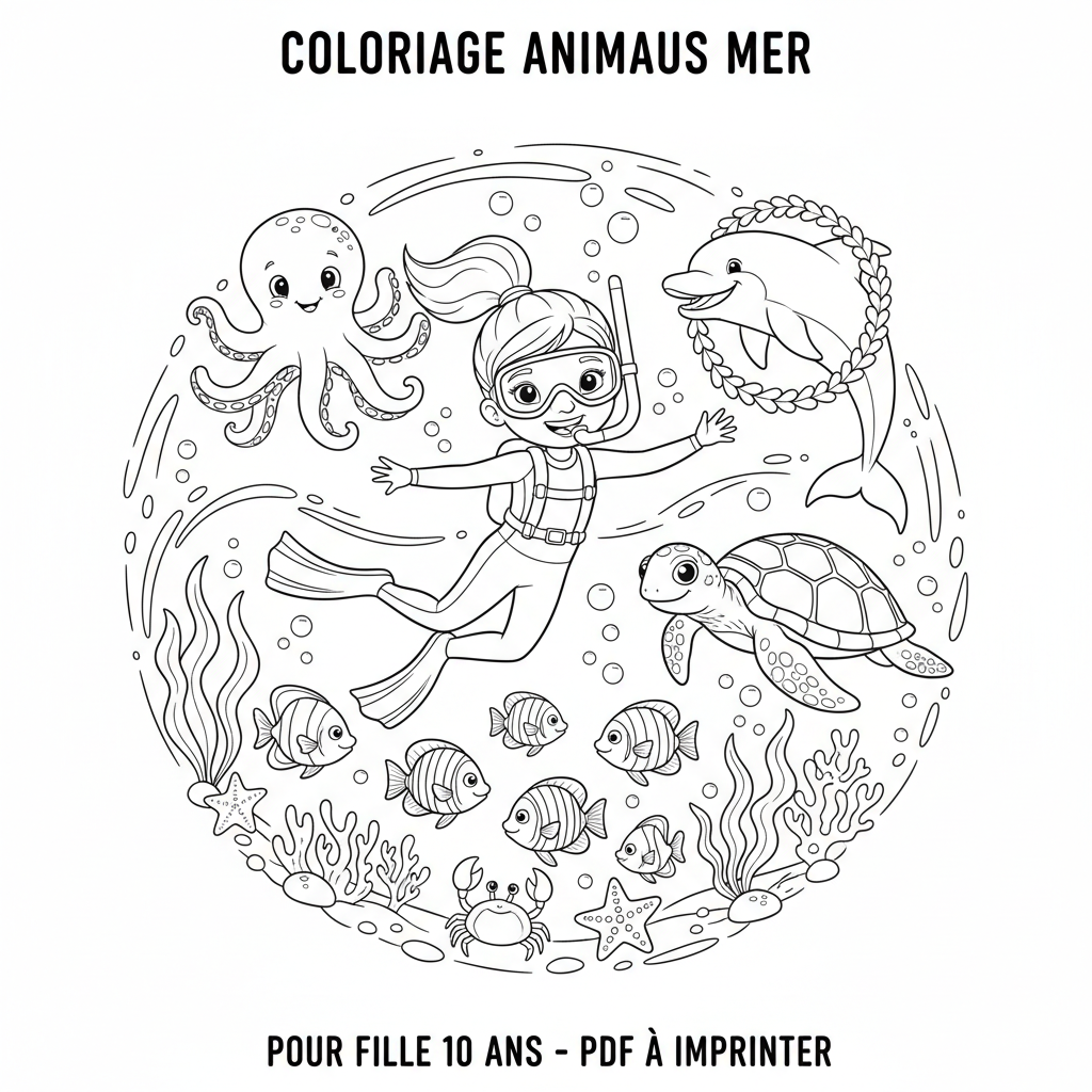 Coloriage coloriage à imprimer pdf fille 10 ans 5