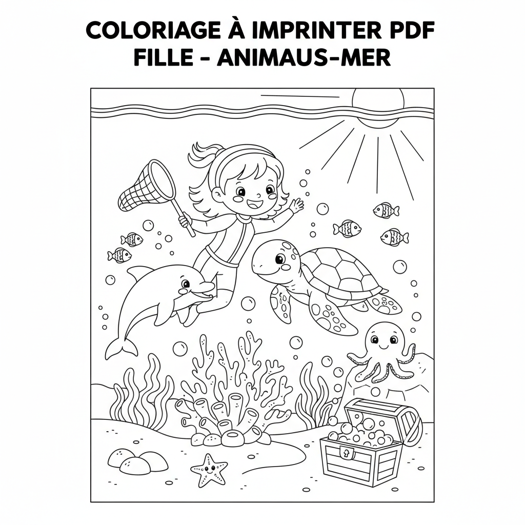 Coloriage coloriage à imprimer pdf fille 3