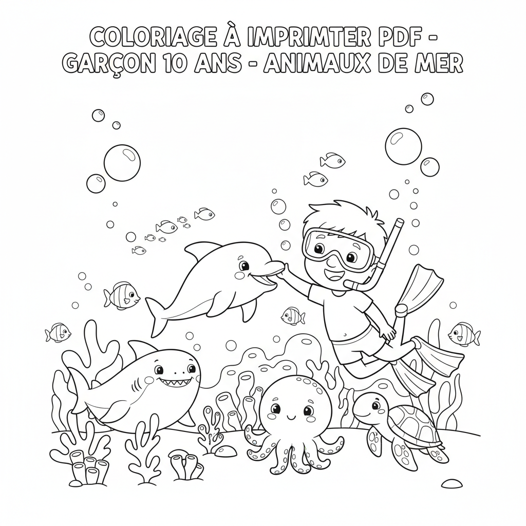 Coloriage Coloriage À Imprimer Pdf Garçon 10 Ans Animaux