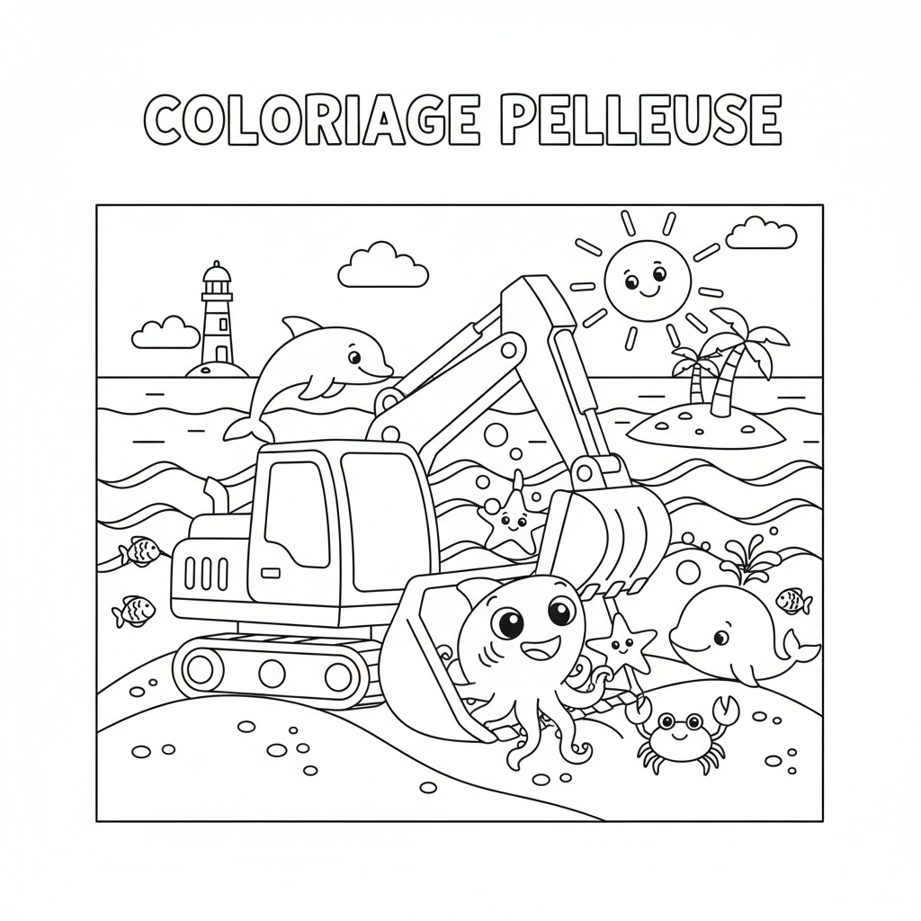 Coloriage coloriage à imprimer pelleteuse 1