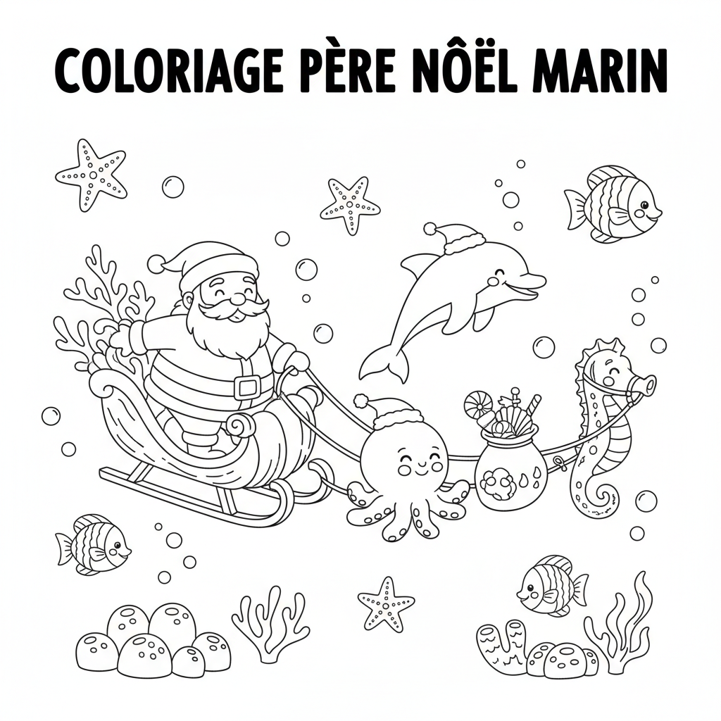 Coloriage A Imprimer Pere Noel Gratuit pour les Enfants