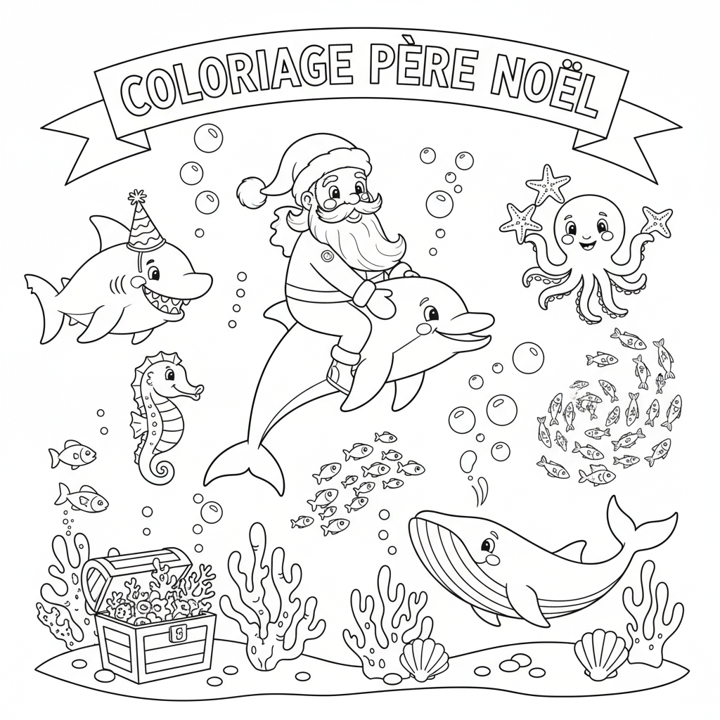 Coloriage coloriage à imprimer pere noel 2