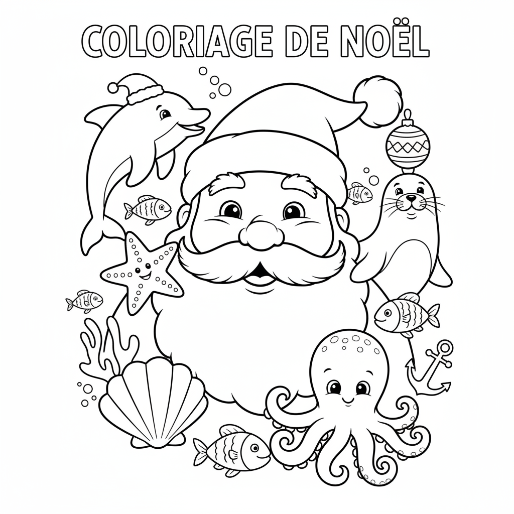 Coloriage coloriage à imprimer pere noel 4