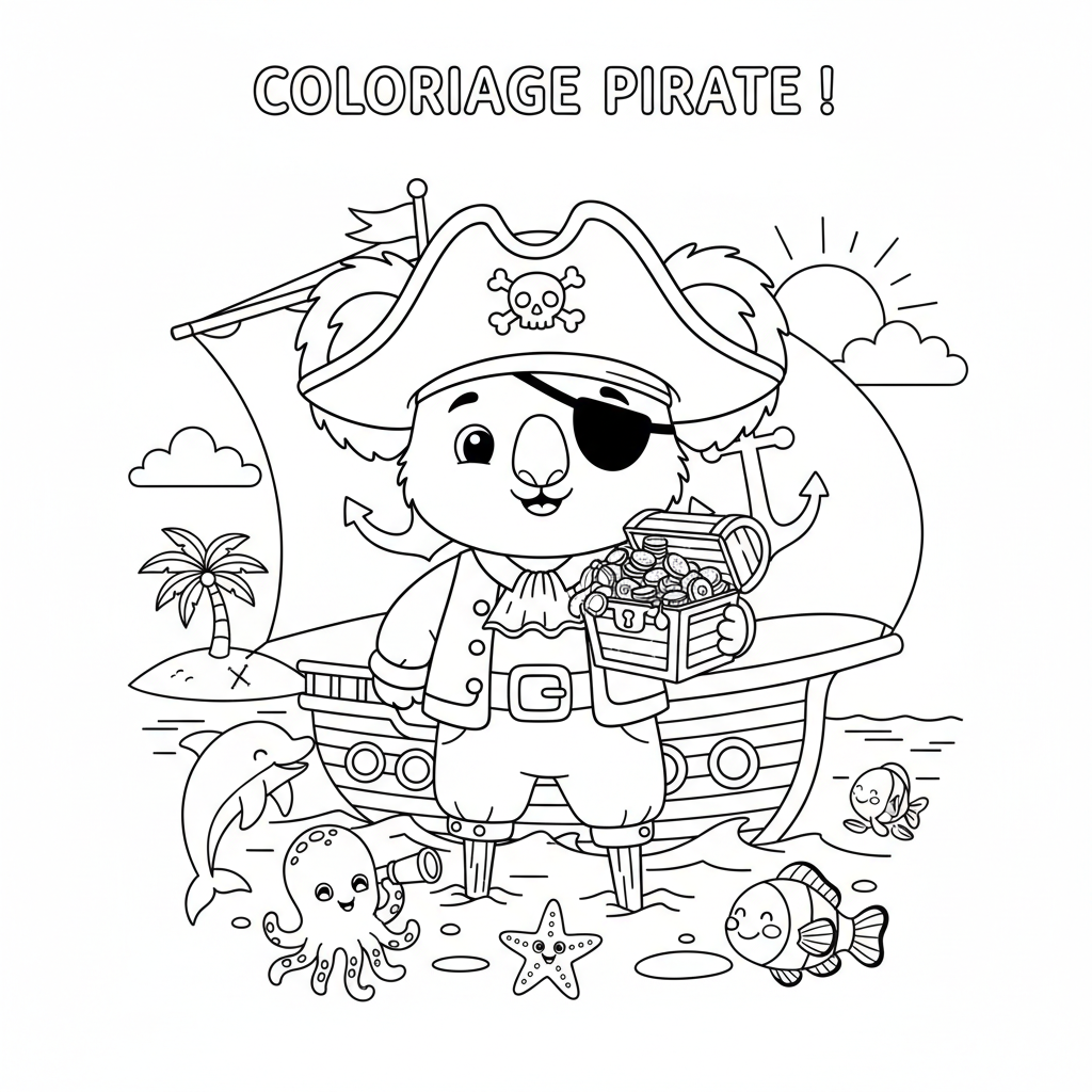 Coloriage coloriage à imprimer pirate 3