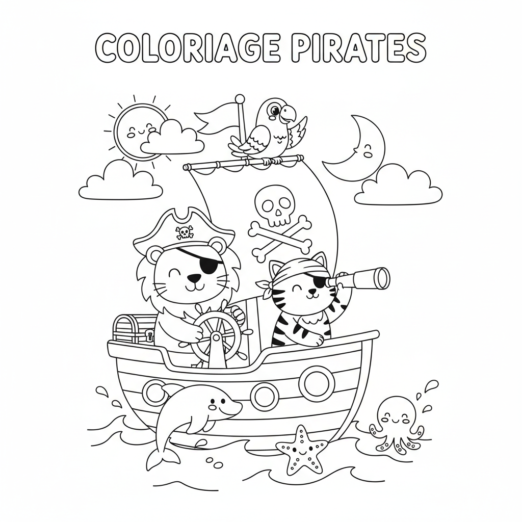 Coloriage coloriage à imprimer pirates