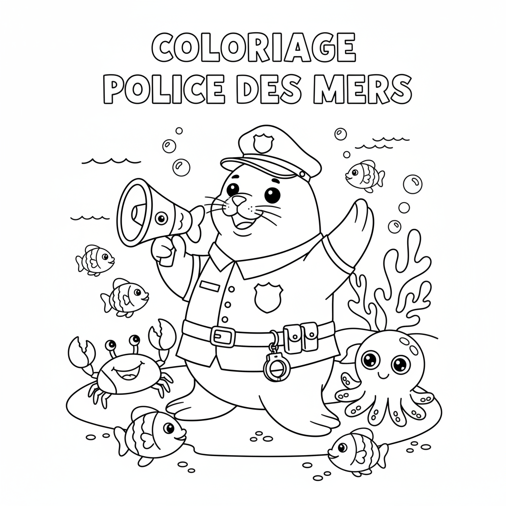 Coloriage À Imprimer Police pour les Jeunes Artistes