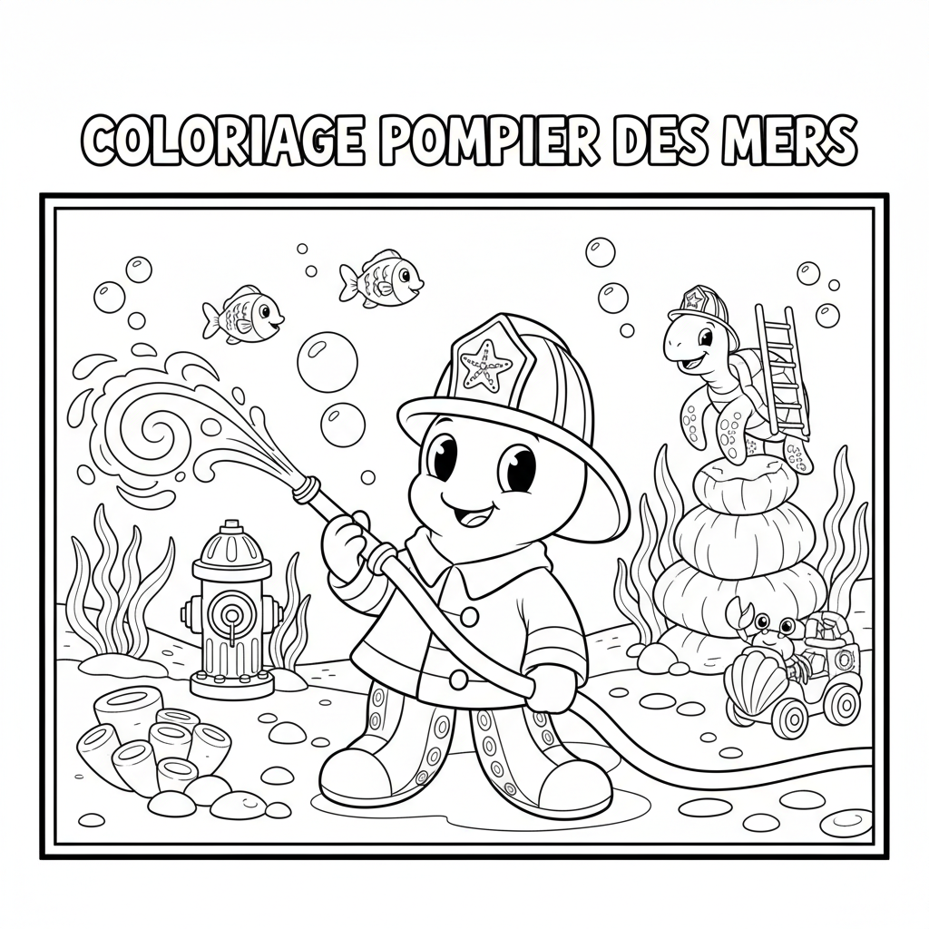 Coloriage coloriage à imprimer pompier 3