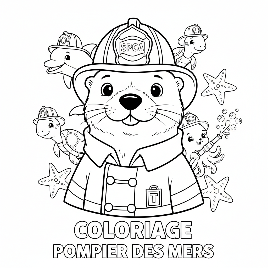 Coloriage coloriage à imprimer pompier 4