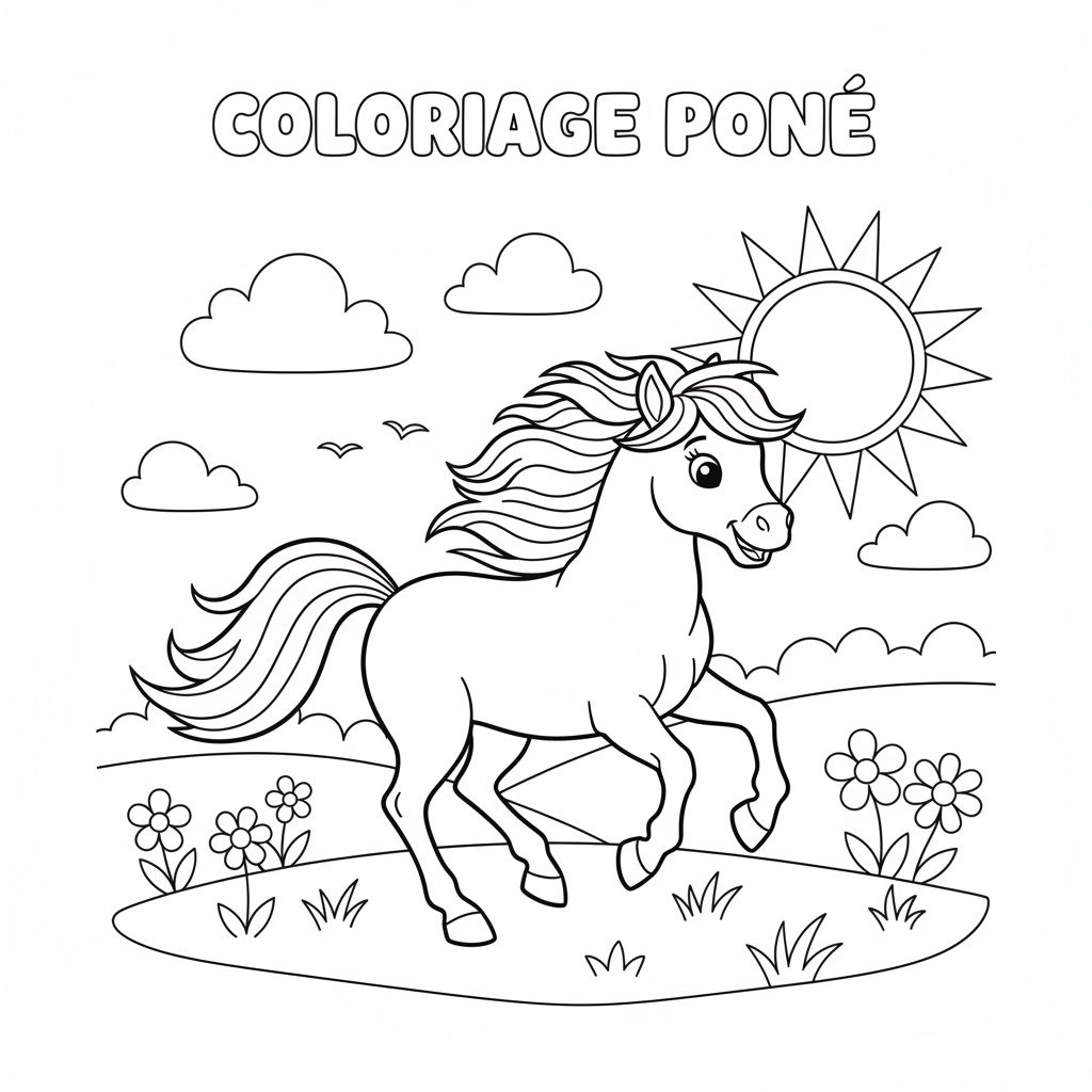 Coloriage coloriage à imprimer poney 5