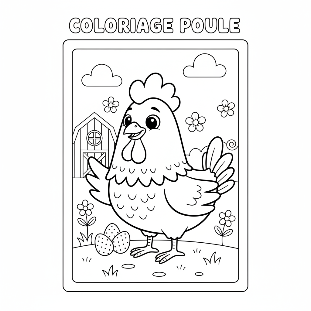 Coloriage coloriage à imprimer poule 2