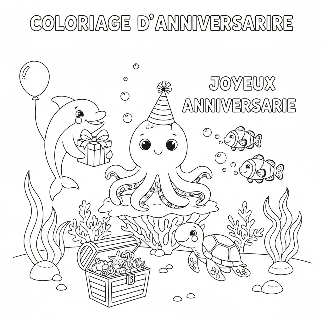Coloriage coloriage à imprimer pour anniversaire 3