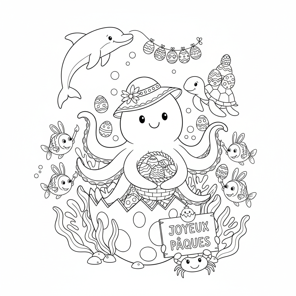 Coloriage coloriage à imprimer pour paques 5