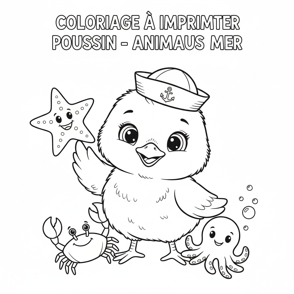 Coloriage coloriage à imprimer poussin 4