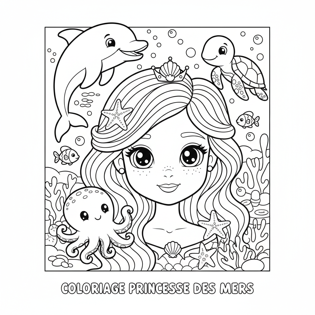 Coloriage coloriage à imprimer princesse 4