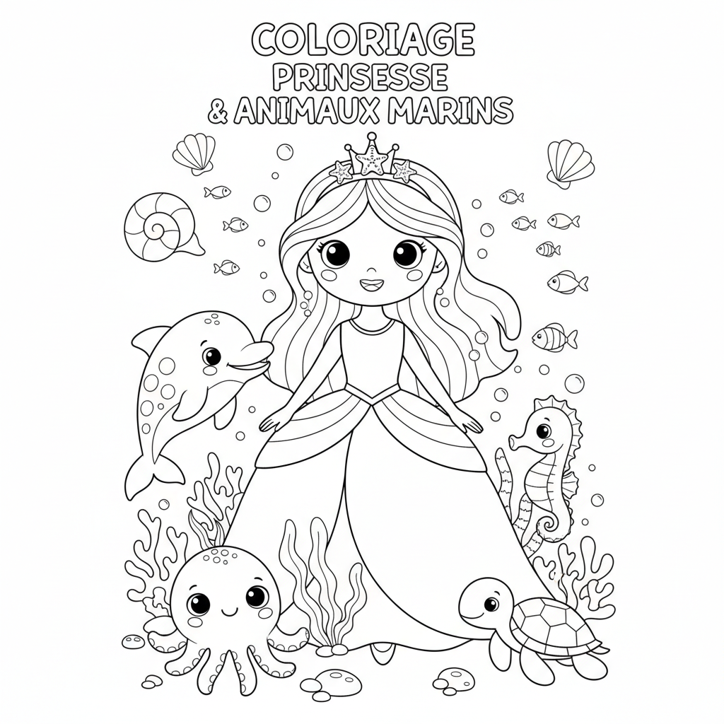 Coloriage coloriage à imprimer princesse gratuit