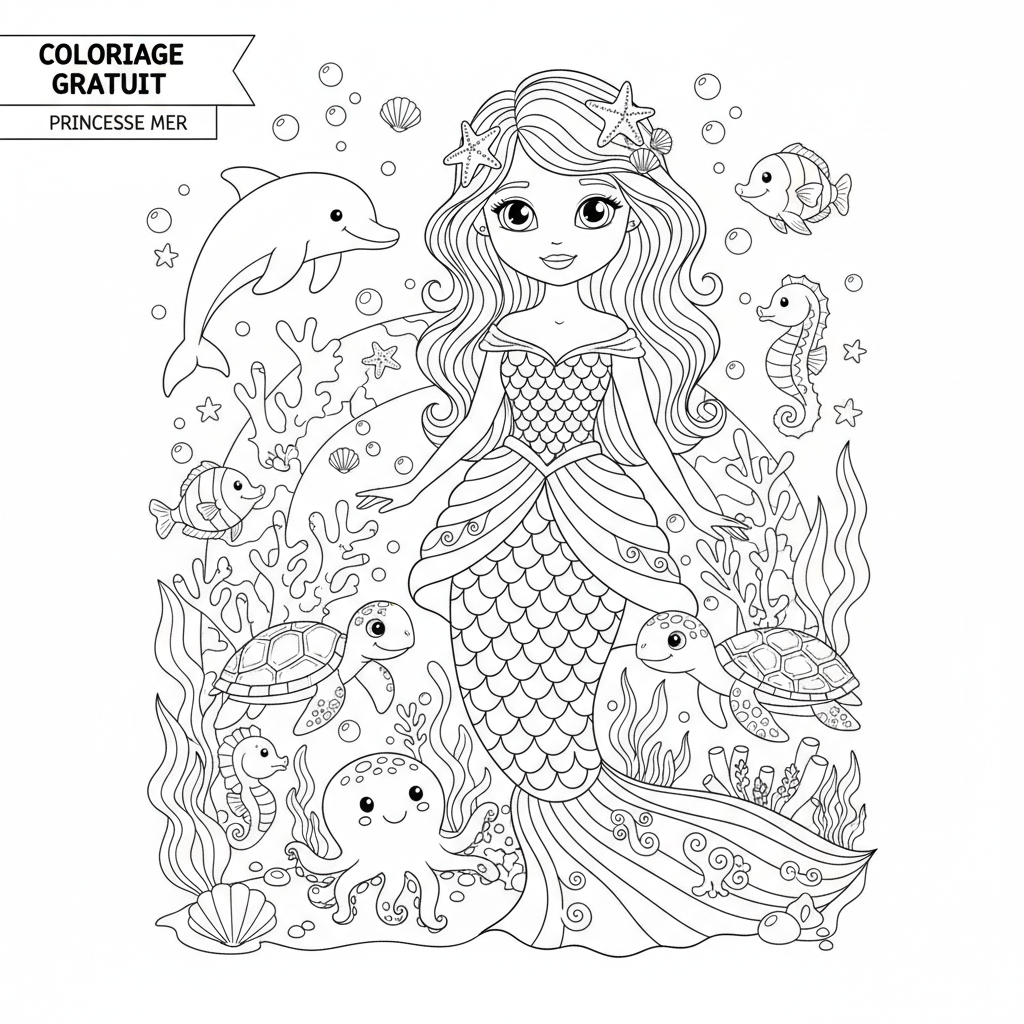 Coloriage coloriage à imprimer princesse gratuit 2