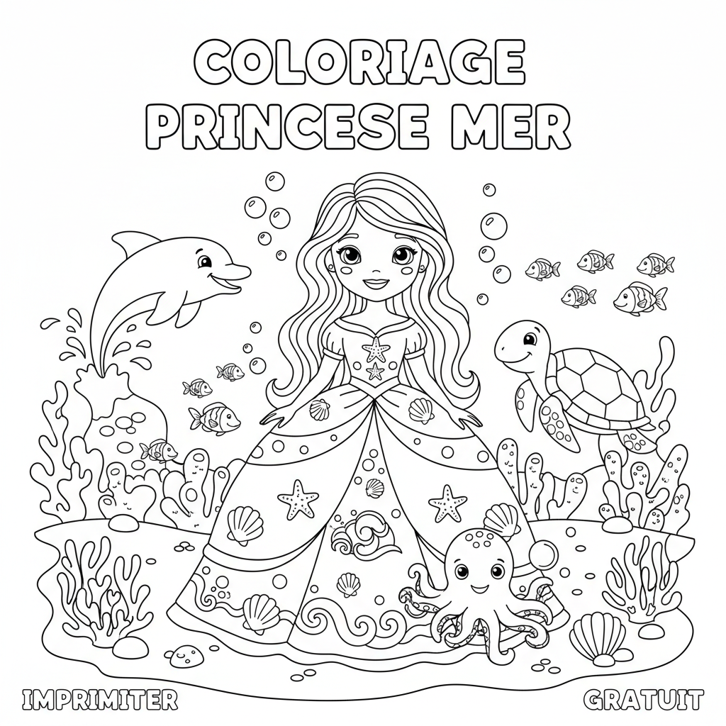 Coloriage coloriage à imprimer princesse gratuit 3