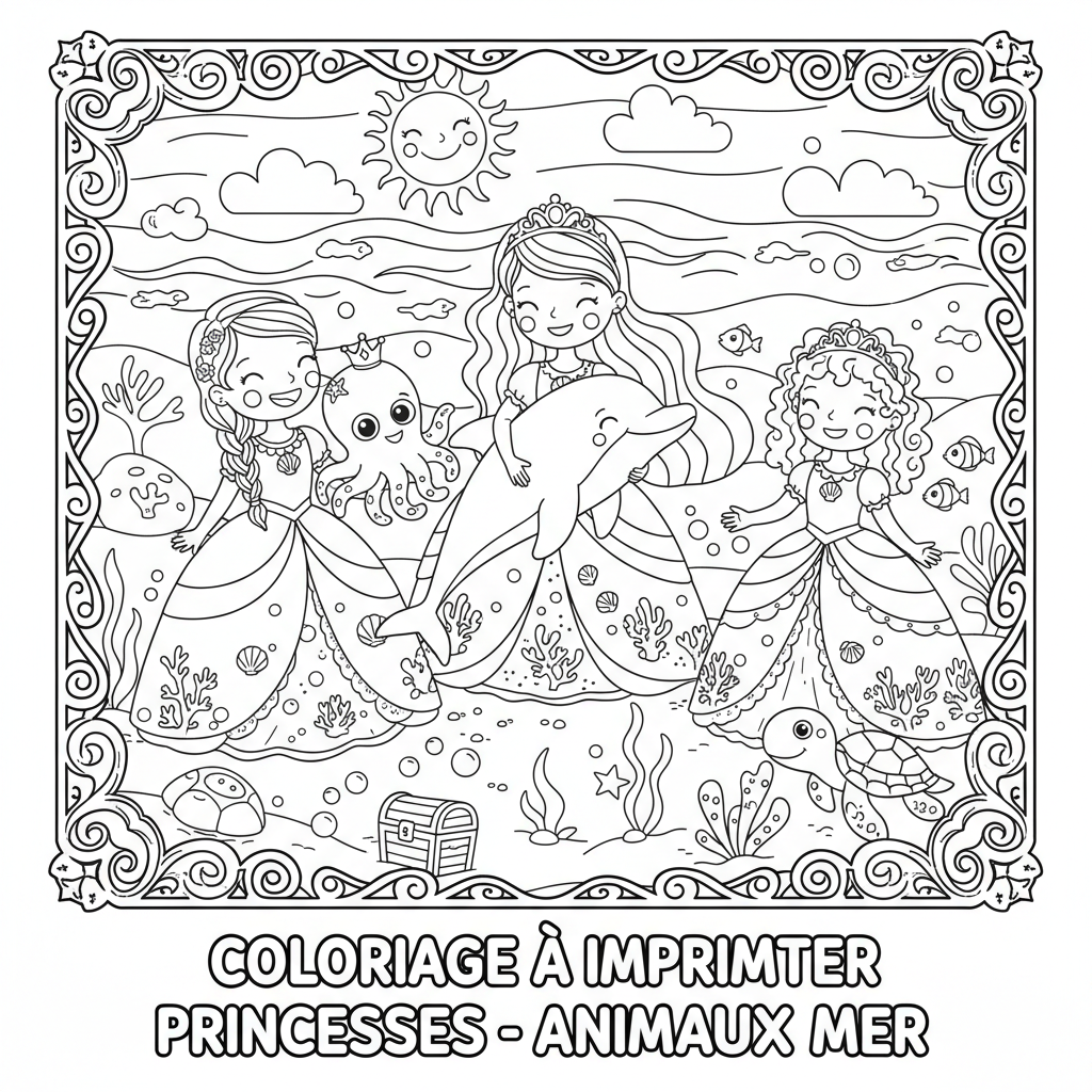 Coloriage coloriage a imprimer princesses 3