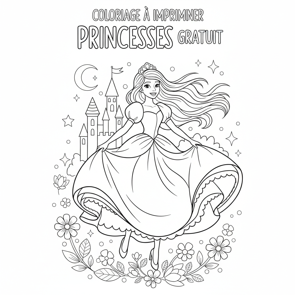 Coloriage coloriage à imprimer princesses disney gratuit 5
