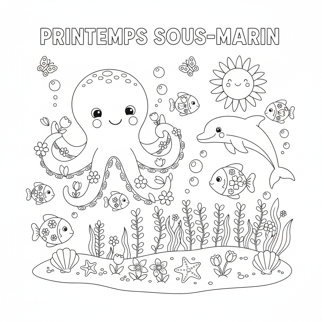 Coloriage coloriage à imprimer printemps 2