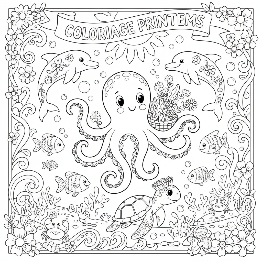 Coloriage coloriage à imprimer printemps 5