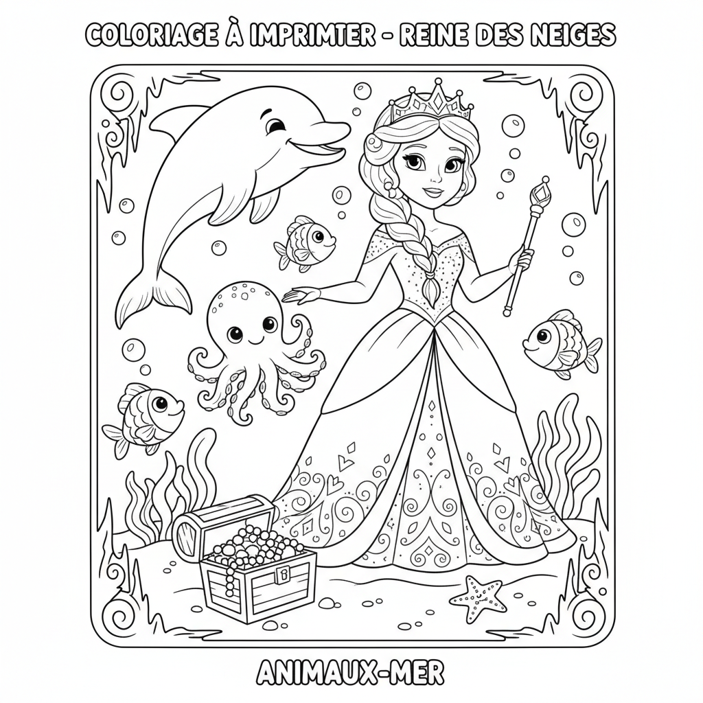 Coloriage coloriage a imprimer reine des neige 2