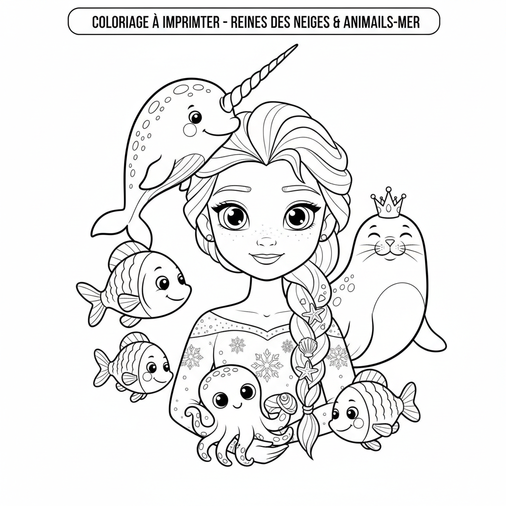 Coloriage coloriage a imprimer reines des neiges 4