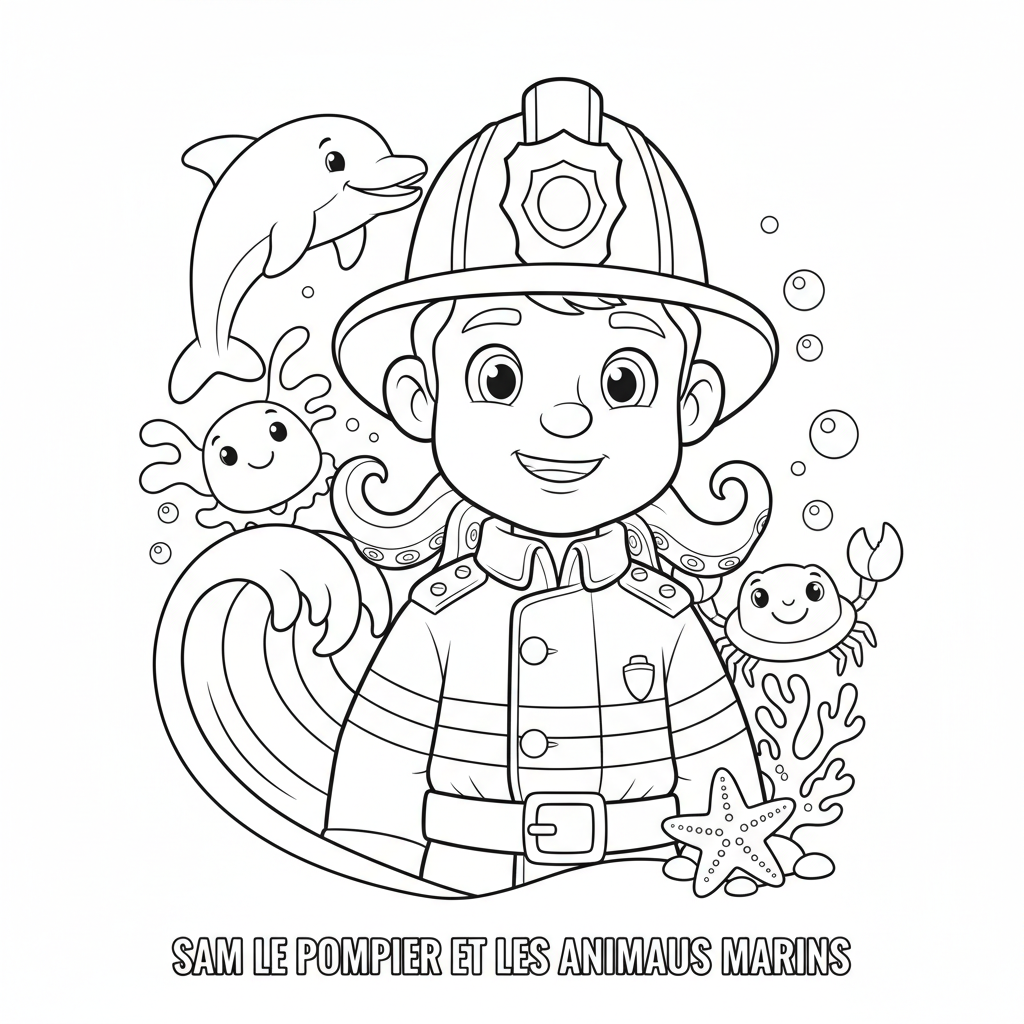 Coloriage coloriage à imprimer sam le pompier 4