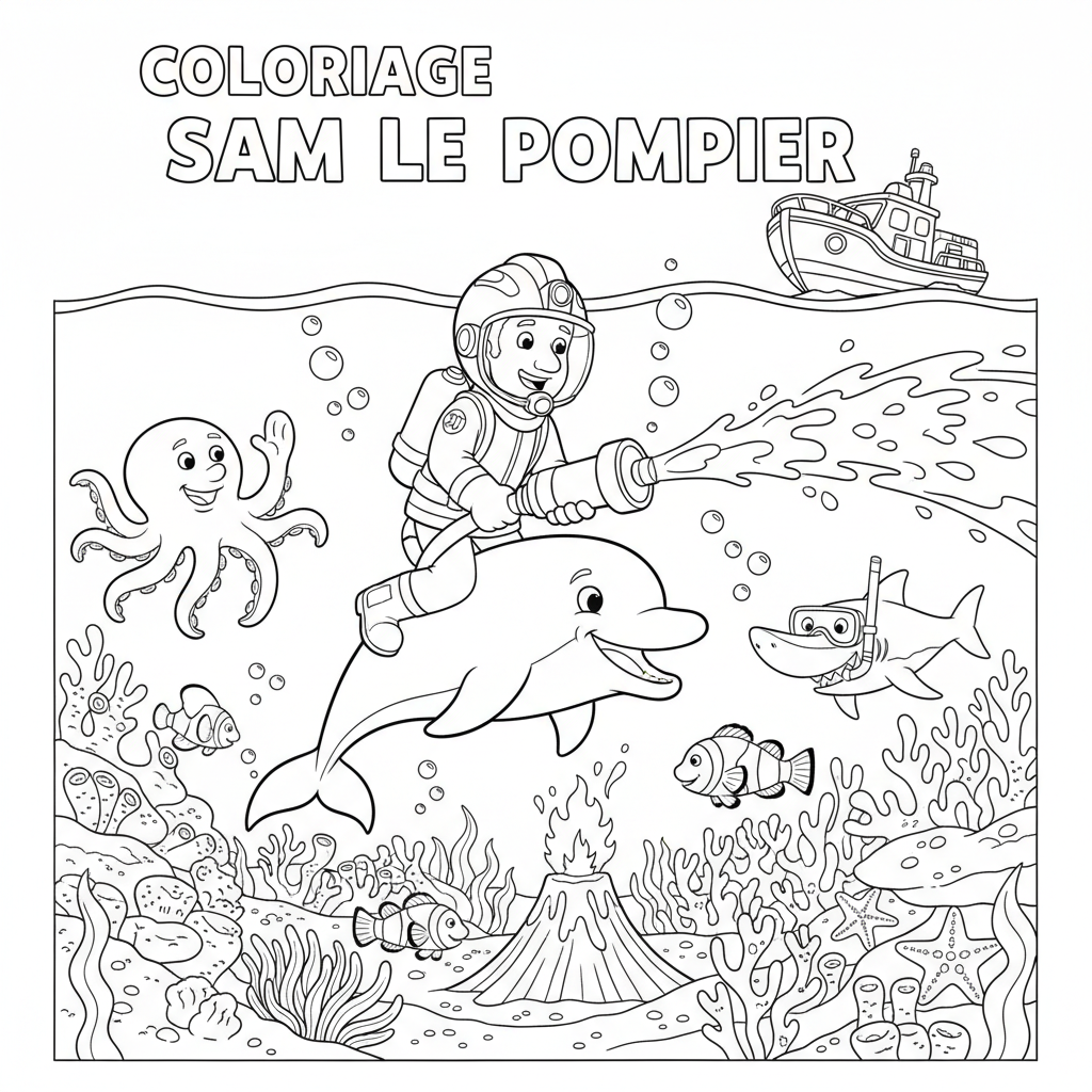 Coloriage coloriage à imprimer sam le pompier 5