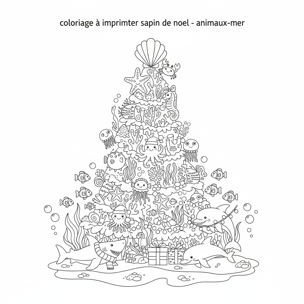 Coloriage coloriage à imprimer sapin de noel 2