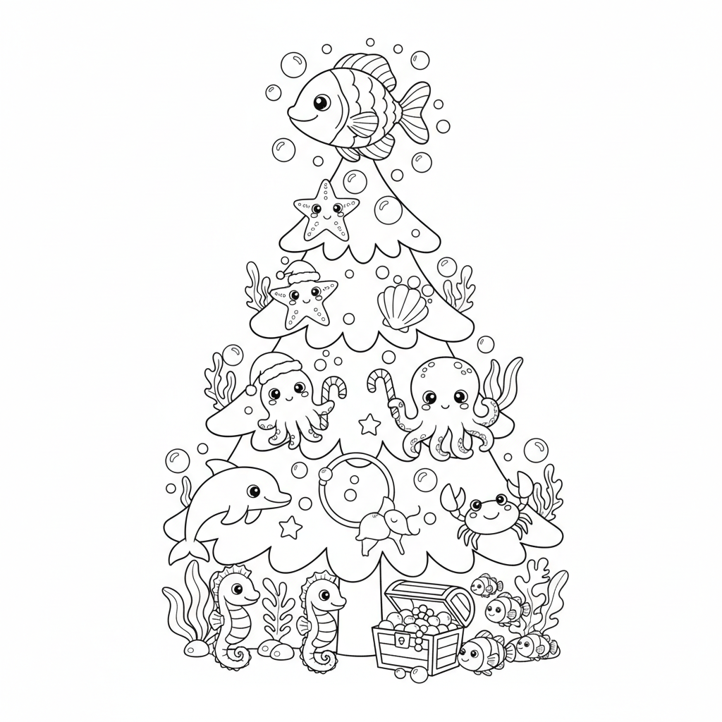 Coloriage coloriage à imprimer sapin de noel 4